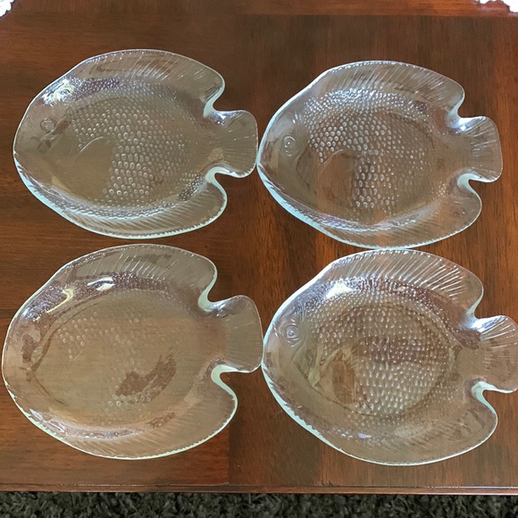 Arcoroc Dining Vintage Arcoroc Clear Glass Fish Plate Poshmark